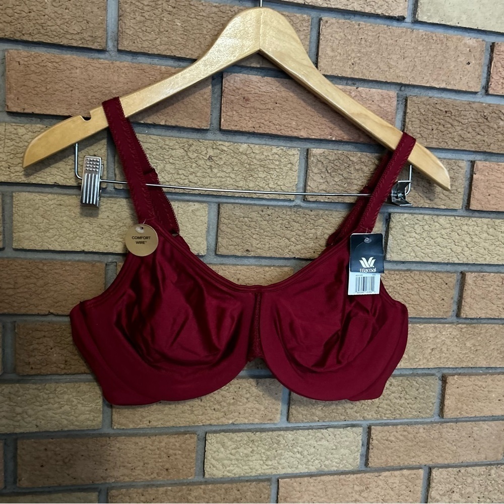 NWT Wacoal Surreal Comfort Underwire Unlined Bra Rhubarb Red 855335 - Picture 2 of 6